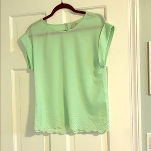 Mint green j.crew blouse